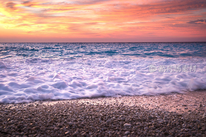 Myrtos Beach At Sunset